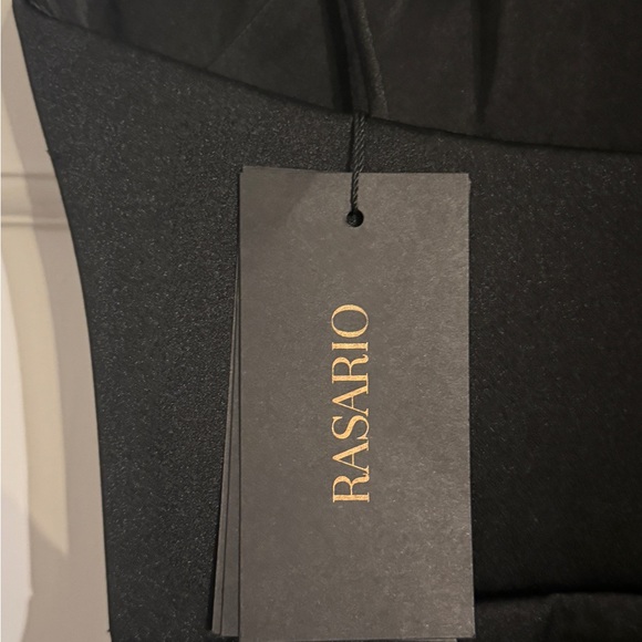 🐈‍⬛RASARIO Split Front Hem Gown - Black Satin - FR36 - NWT* NEVER WORN!🐈‍⬛ - Picture 8 of 15